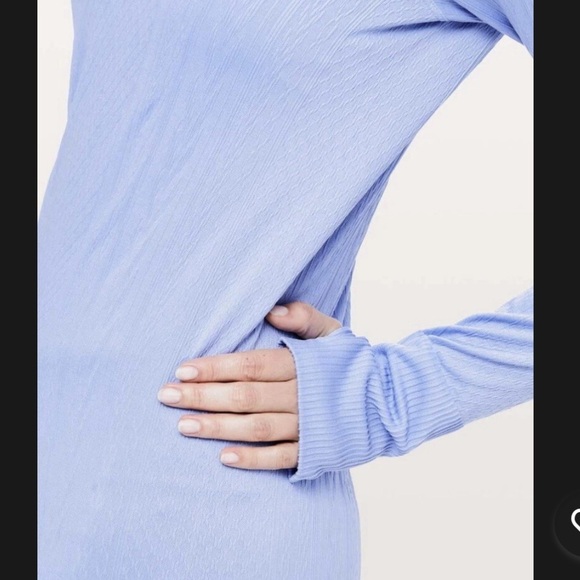 NWOT LULULEMON Rest Less Mock Neck Long Sleeve- Hydrangea Blue - Picture 2 of 5